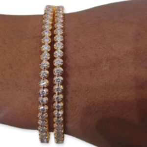Gold White Pearl Bangles