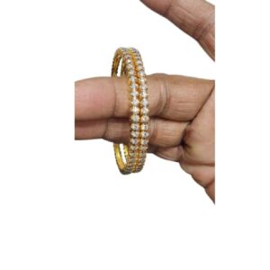 White Pearl Gold Bangles