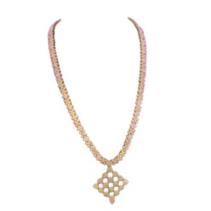 Unique White Stone Gold Necklace