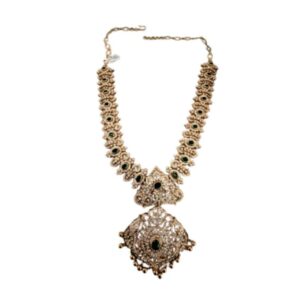 Trending Green Stone Plated Gold Necklace