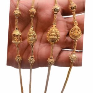 Gold Finish Lakshmi Mugappu Chains