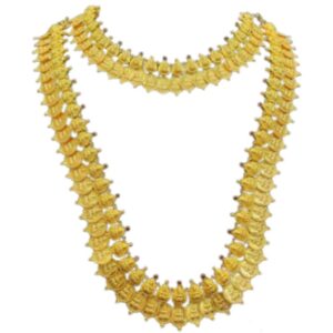 Double Layer Kasu Designs Gold Necklace Set