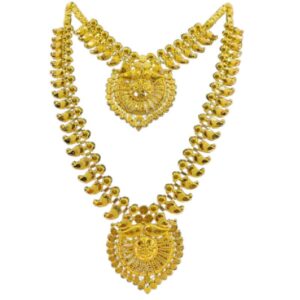 Bridal Mango Mala Gold Necklace Set