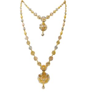Traditional Floral Design Gold Necklace Set