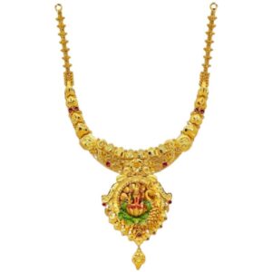 Bridal Golden Lakshmi Peacock Necklace