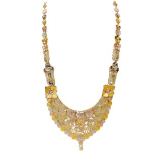 Stunning Gold Finish Floral Necklace