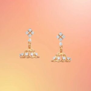 Scallop Swirls Diamond Jhumka Earrings
