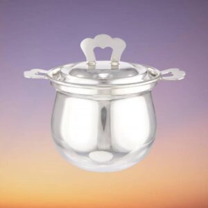 Glossy silver pot