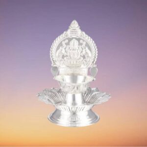 Silver lotus design Kamatchi Lamp