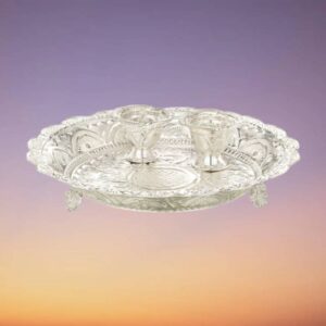 Silver Kumkum Chimil Plate
