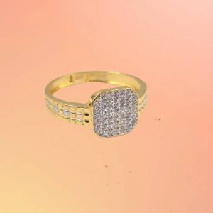 1 Gram Gold Plated Sophisticated Design Diamond Ring for Men