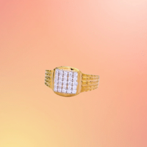 Brass Diamond Gold Plated Ring Mens Ring