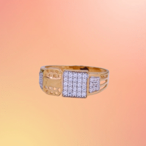 Brass Diamond Gold Plated Ring Mens Ring